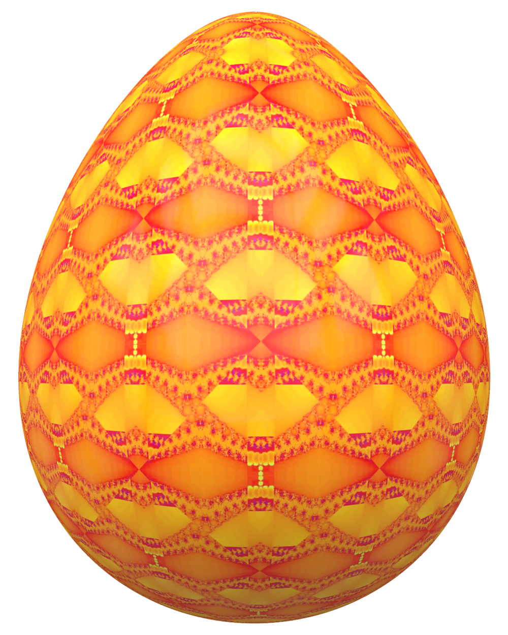 Vibrant Orange Easter Egg Pattern PNG Image