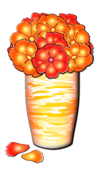 Vibrant Orange Flowersin Vase PNG Image