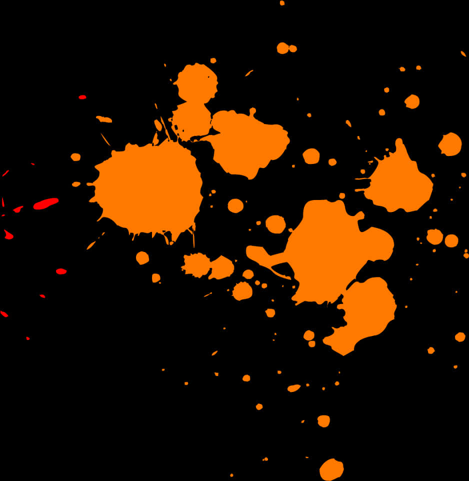 Vibrant_ Orange_ Paint_ Splash_on_ Black_ Background PNG Image