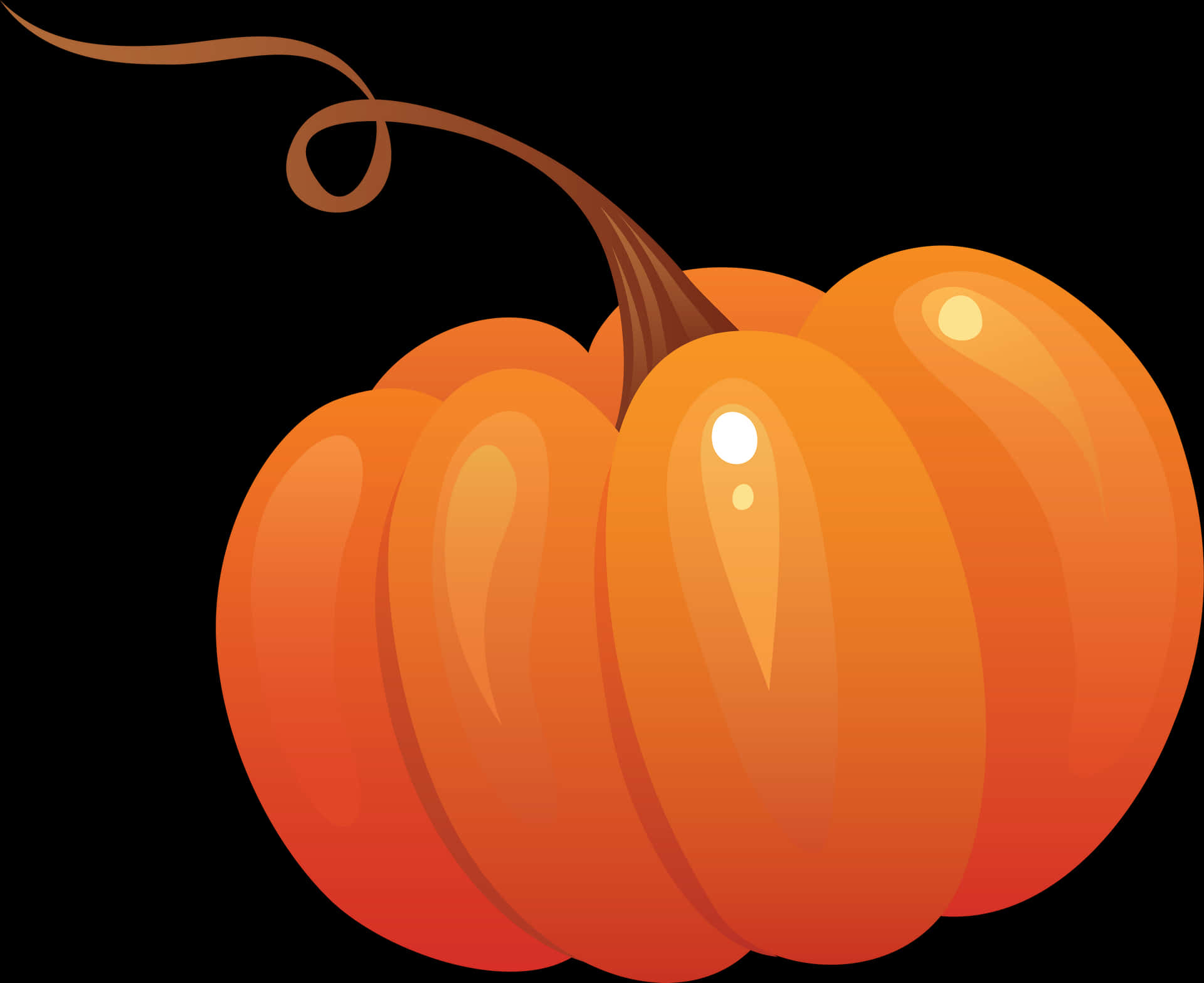 Vibrant Orange Pumpkin Illustration PNG Image