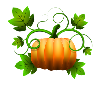 Vibrant Orange Pumpkin Illustration PNG Image