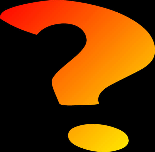 Vibrant Orange Question Mark Clipart PNG Image