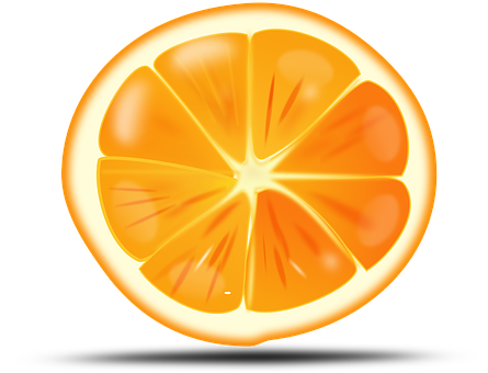 Vibrant Orange Slice Illustration PNG Image