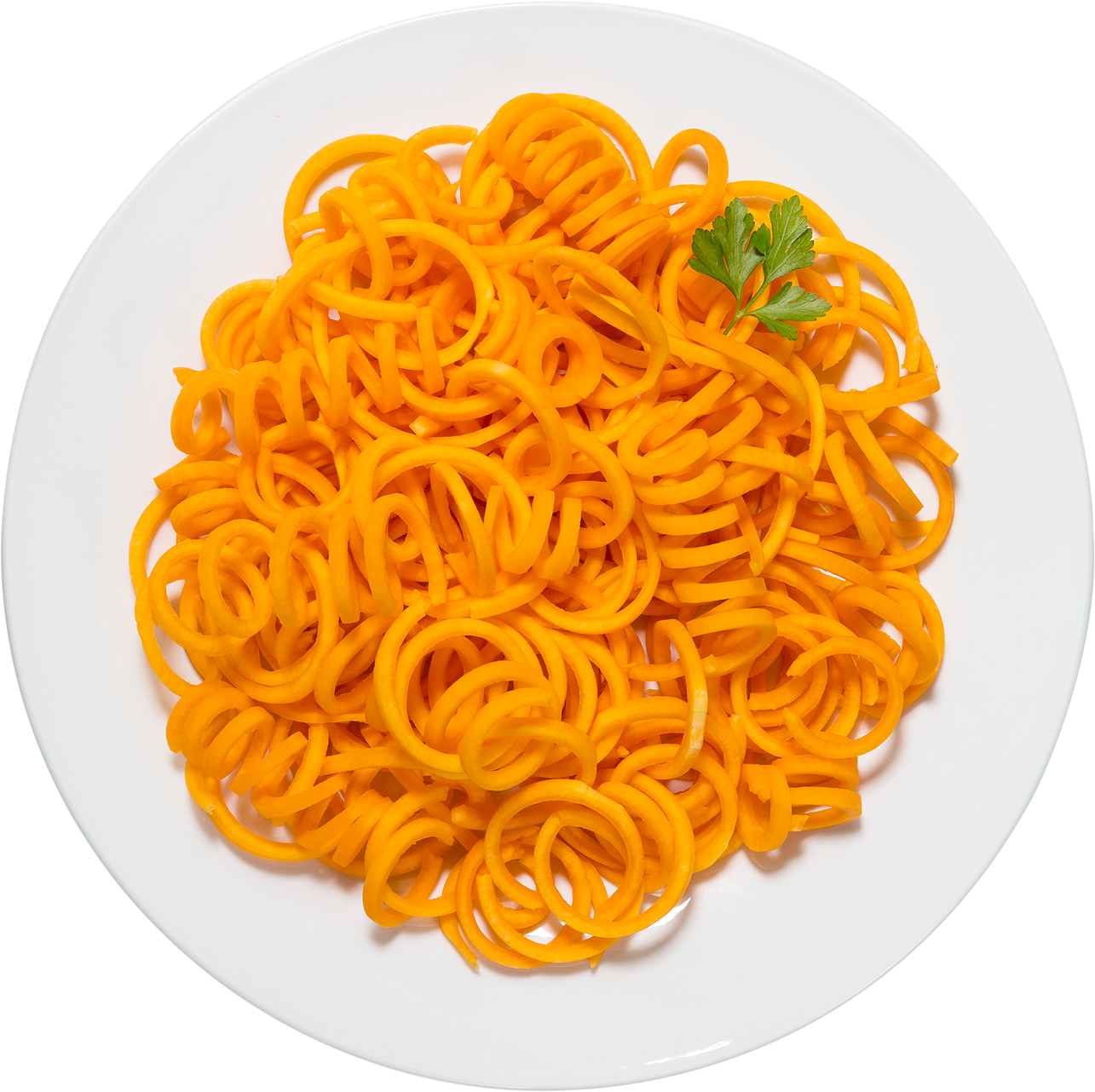 Vibrant Orange Spiral Noodles PNG Image