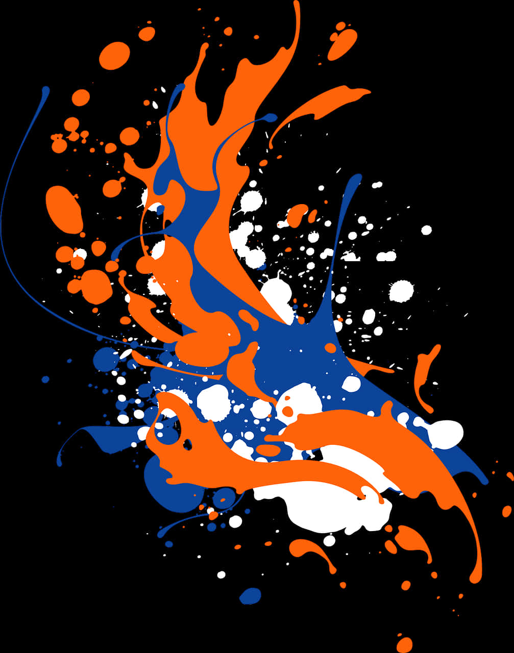 Vibrant Orangeand Blue Paint Splash PNG Image