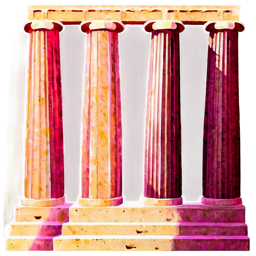 Vibrant Parthenon Painting Png Nyi PNG Image