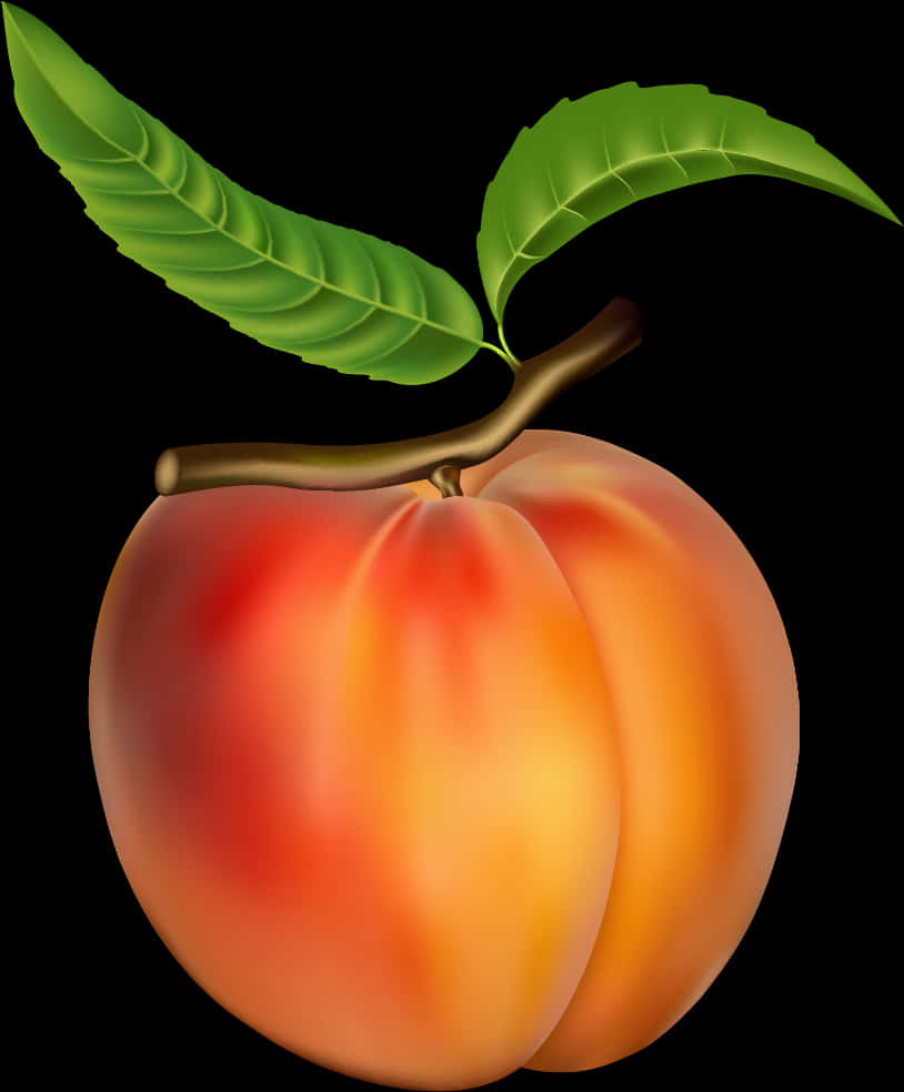 Vibrant Peach Illustration PNG Image