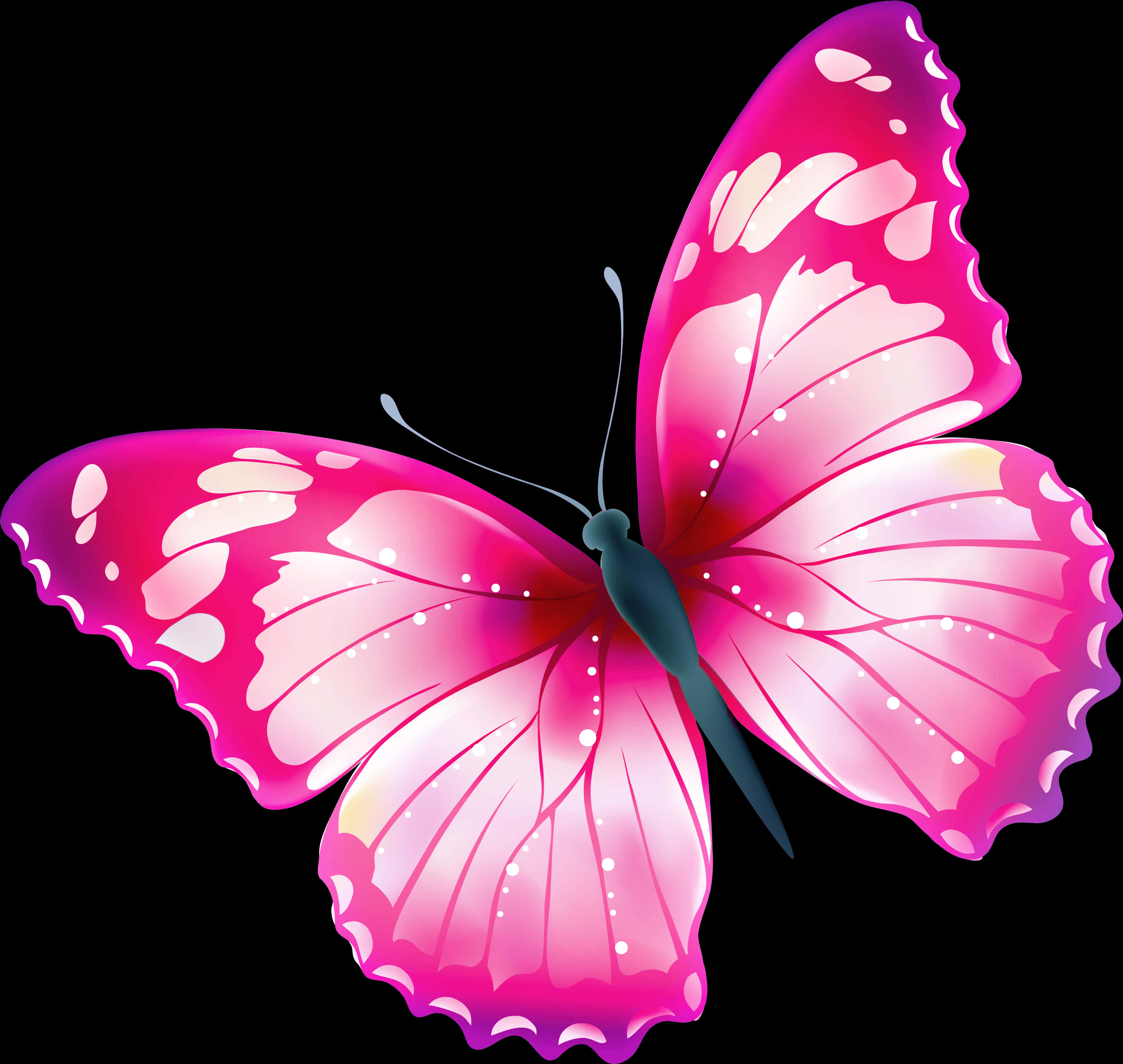 Vibrant Pink Butterfly Graphic PNG Image