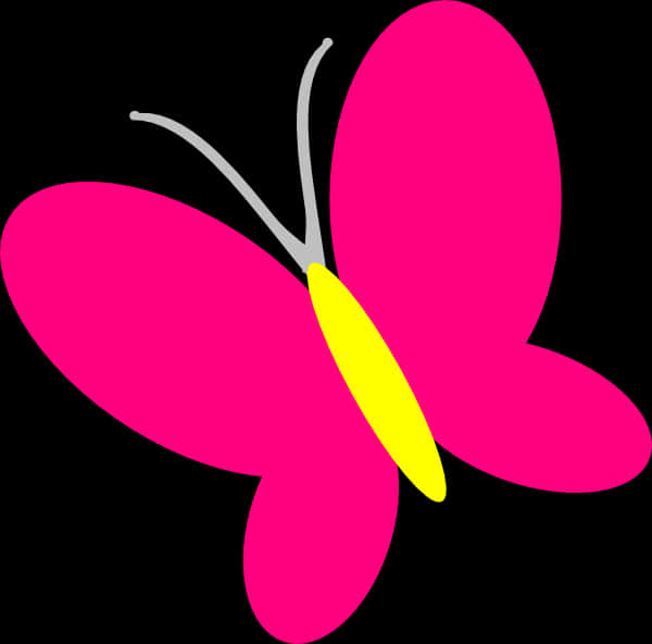 Vibrant_ Pink_ Butterfly_ Graphic PNG Image