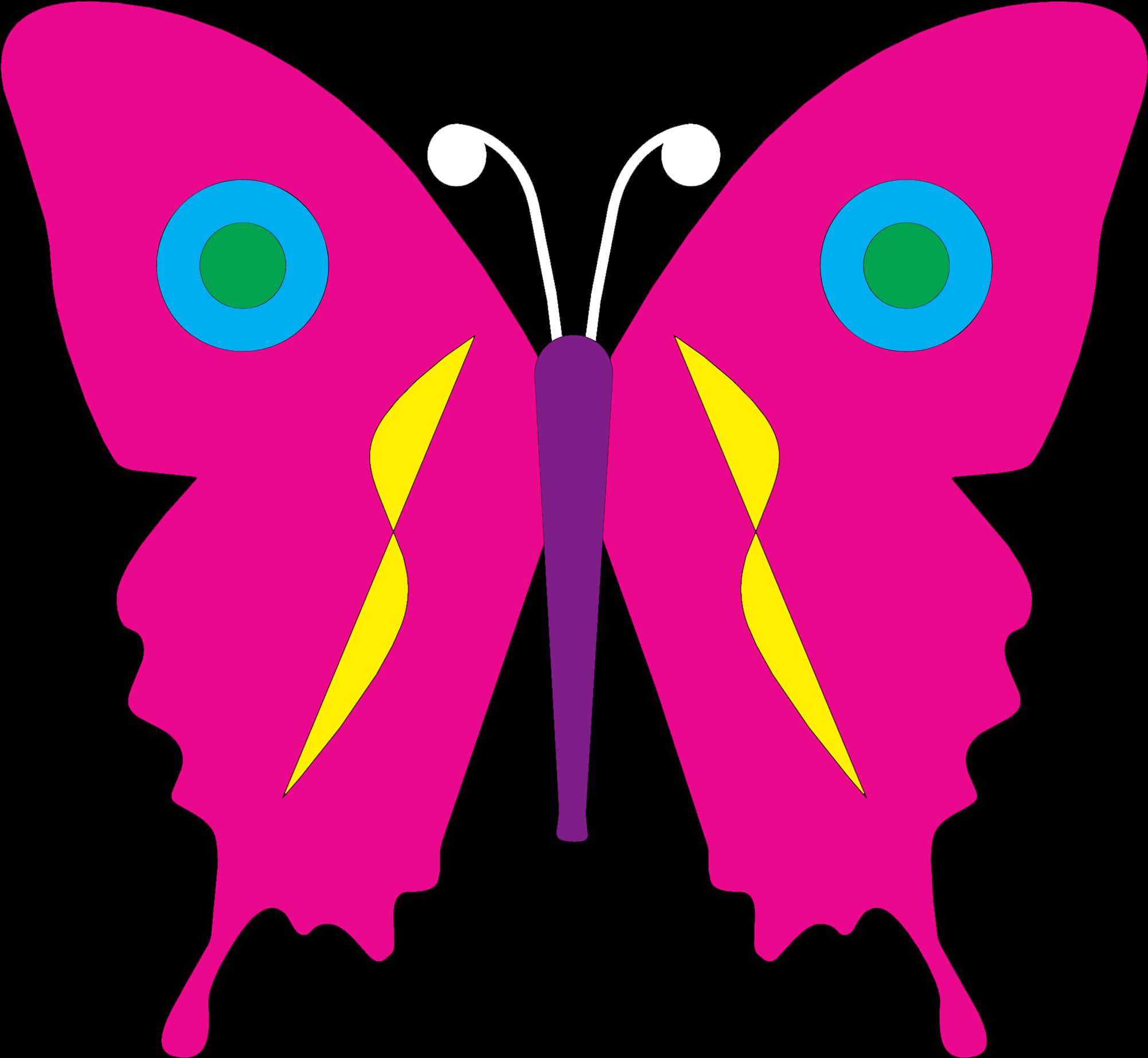 Vibrant Pink Butterfly Graphic PNG Image