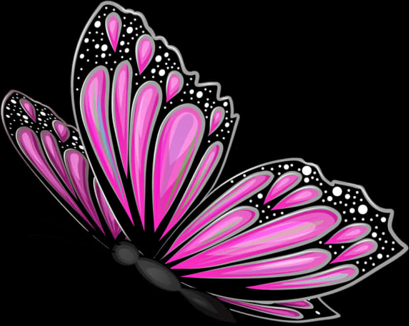 Vibrant Pink Butterfly Graphic PNG Image