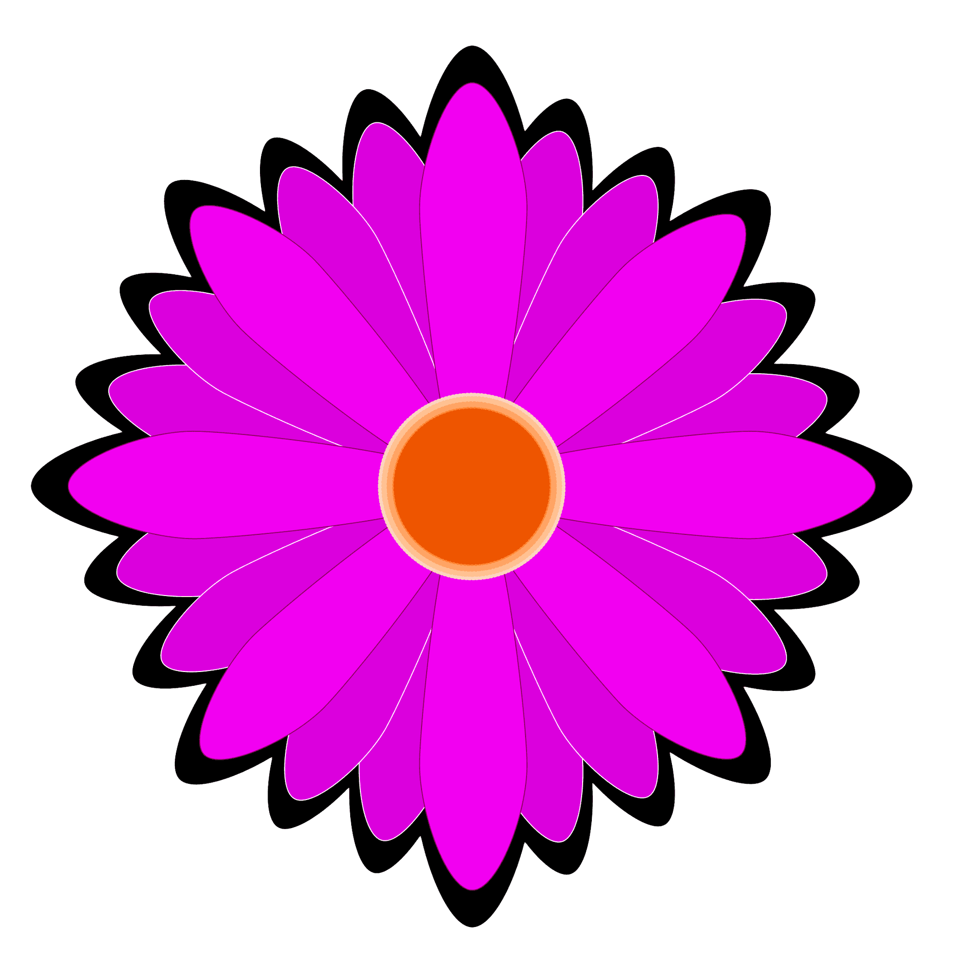 Vibrant Pink Flower Illustration PNG Image