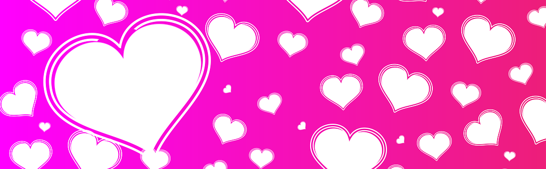 Vibrant Pink Hearts Banner PNG Image