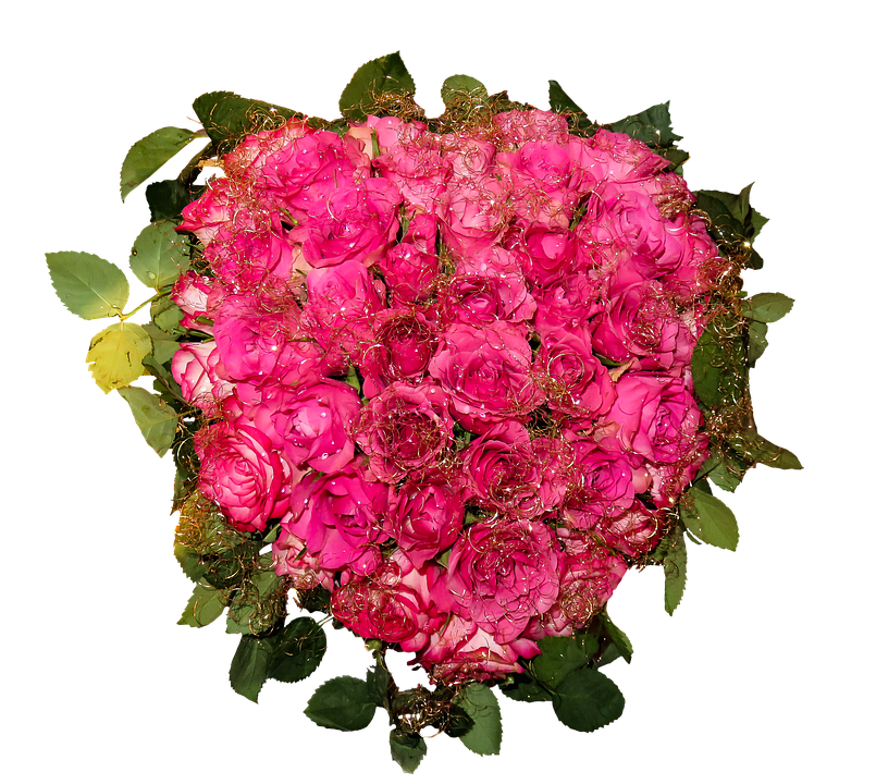 Vibrant Pink Roses Bouquet PNG Image