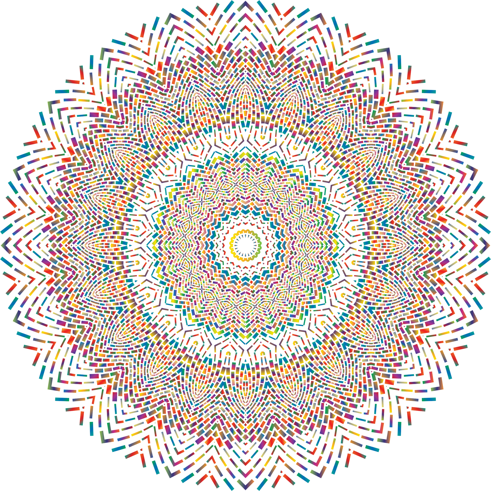 Vibrant Pixel Mandala Art PNG Image