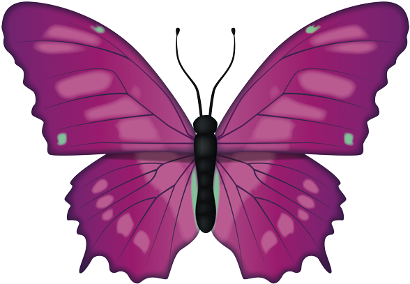 Vibrant Purple Butterfly Illustration PNG Image