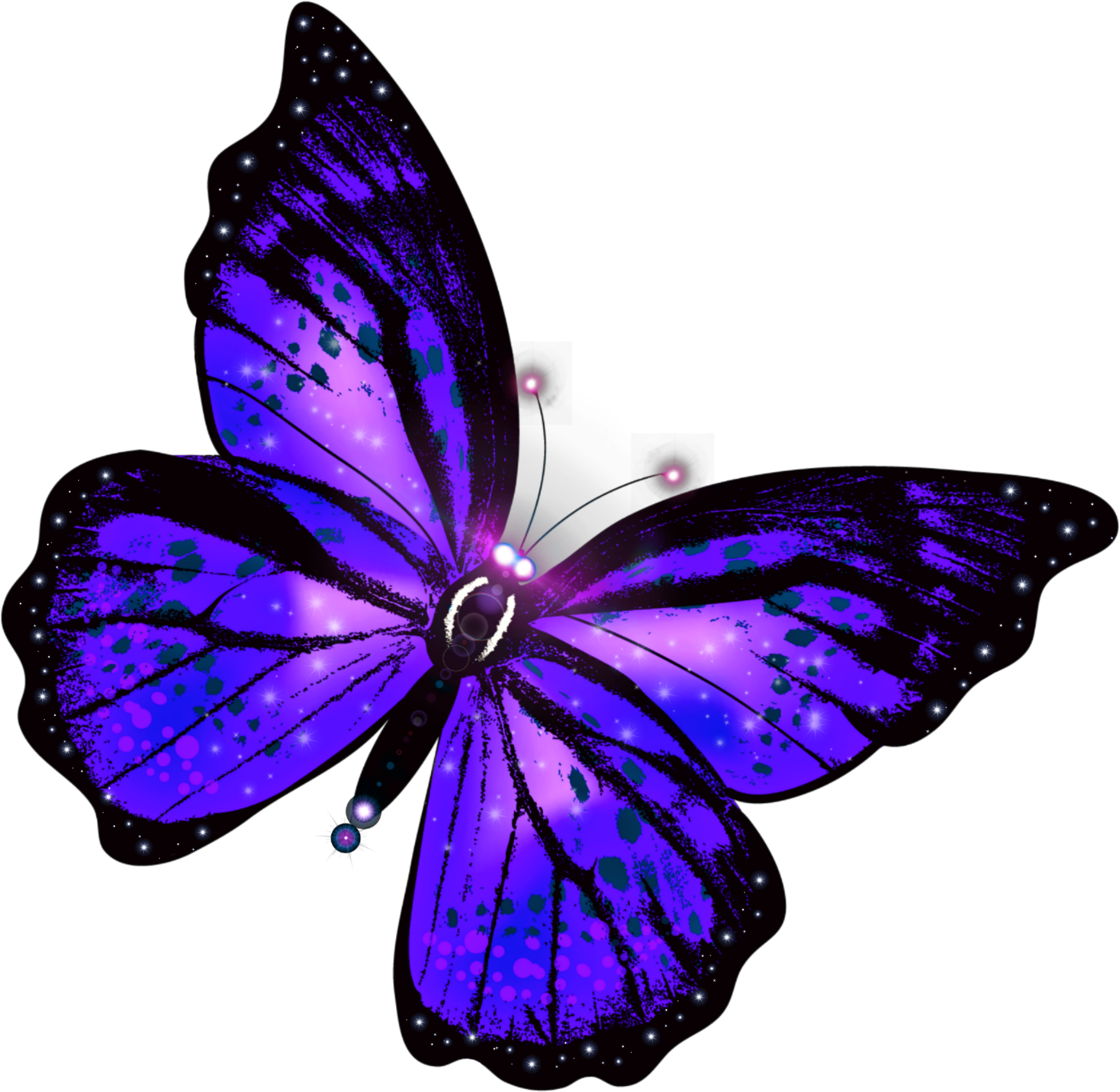 Vibrant Purple Butterfly Illustration PNG Image