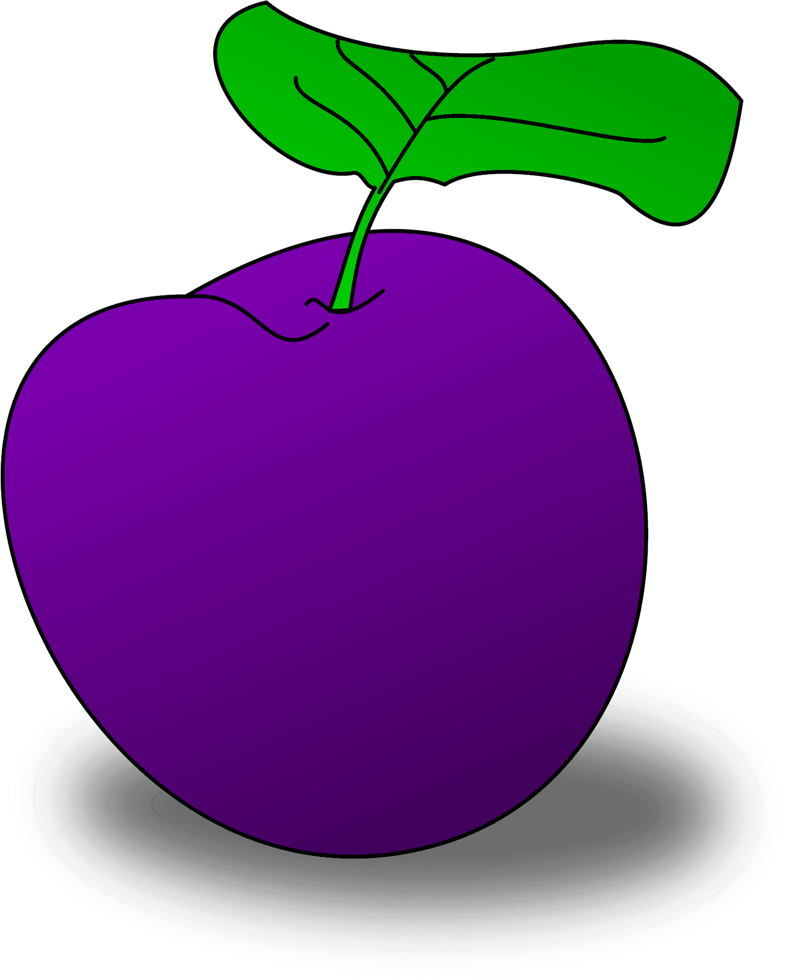 Vibrant Purple Plum Illustration PNG Image