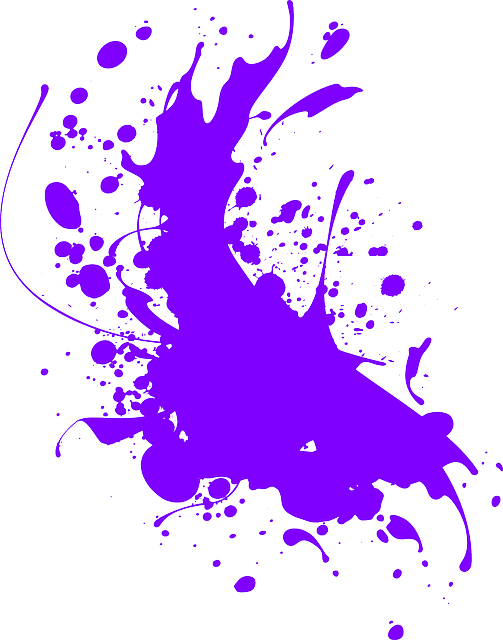 Vibrant_ Purple_ Splash_on_ Teal_ Background.png PNG Image