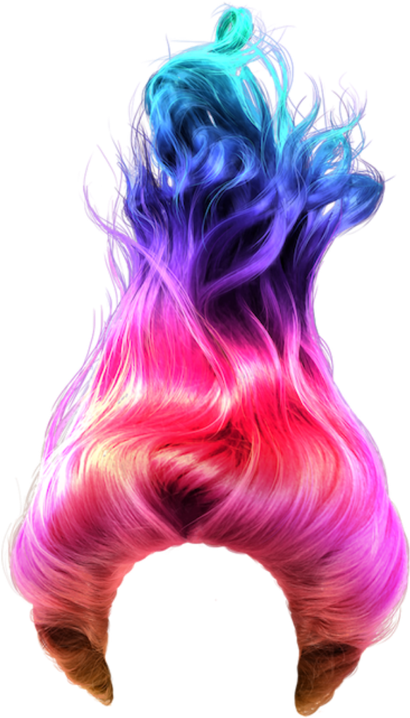 Vibrant Rainbow Hair Art PNG Image