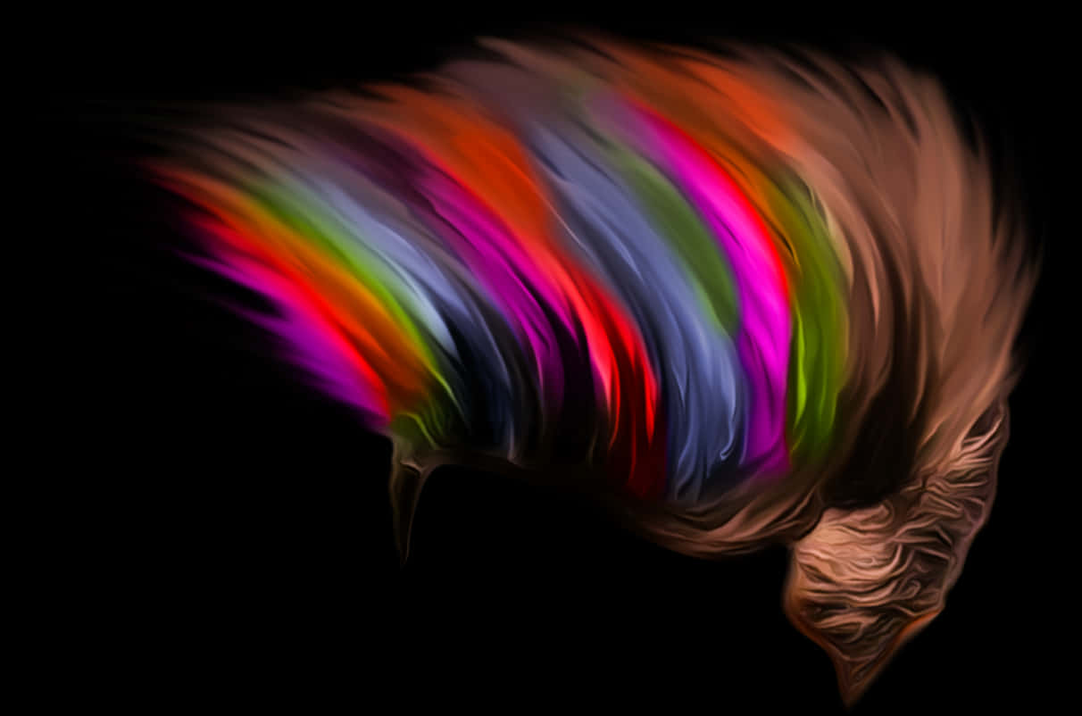 Vibrant_ Rainbow_ Hair_ Sweep PNG Image