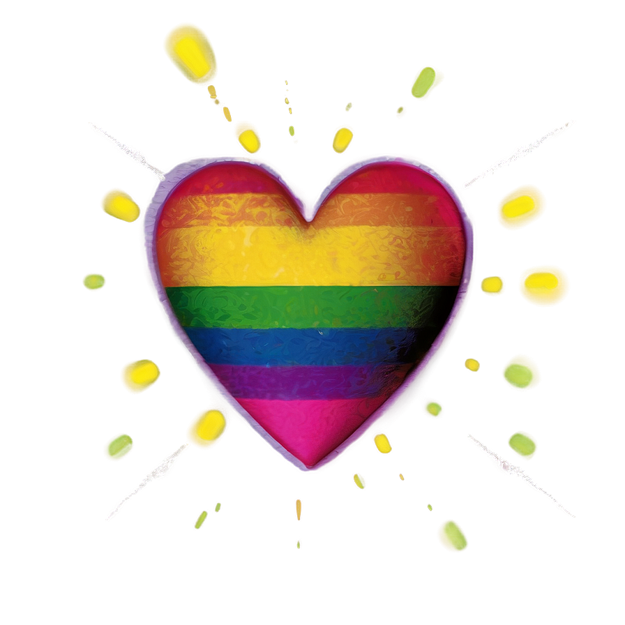 Vibrant Rainbow Heart Png Nvv PNG Image