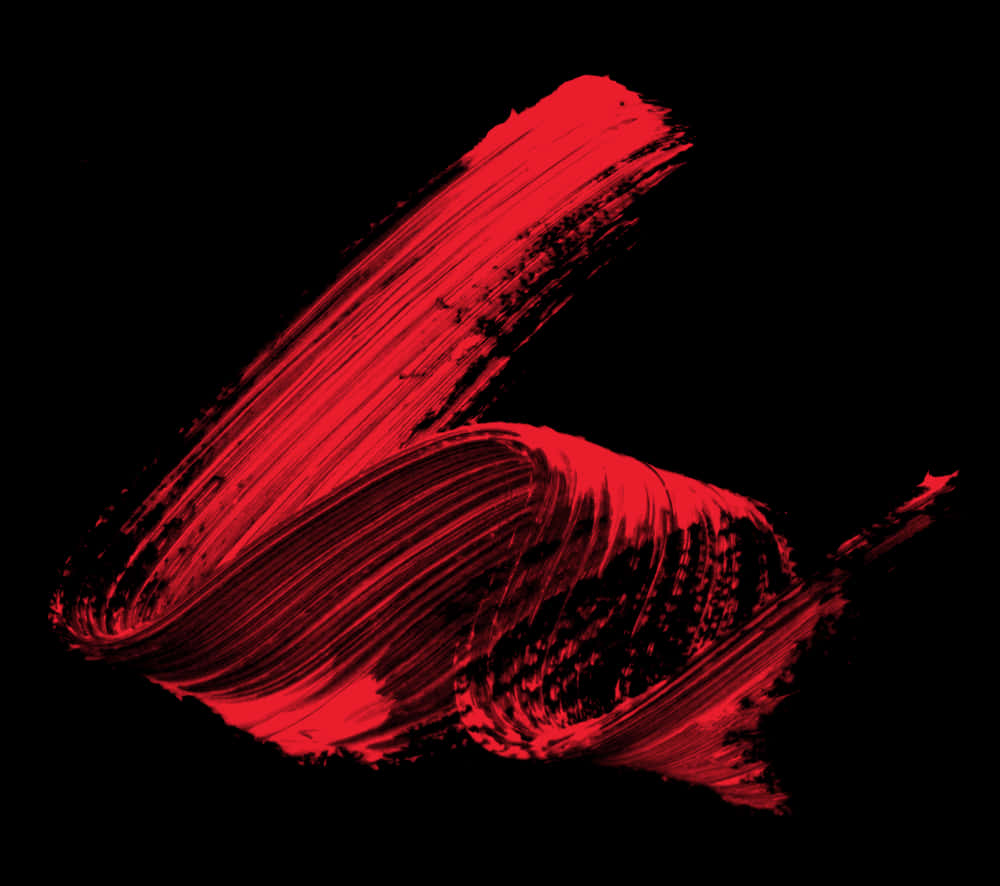 Vibrant Red Brush Strokeon Black PNG Image