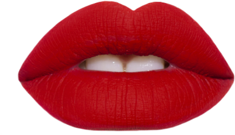 Vibrant Red Lips Closeup PNG Image