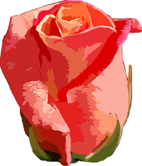 Vibrant Red Rose Artwork PNG Image