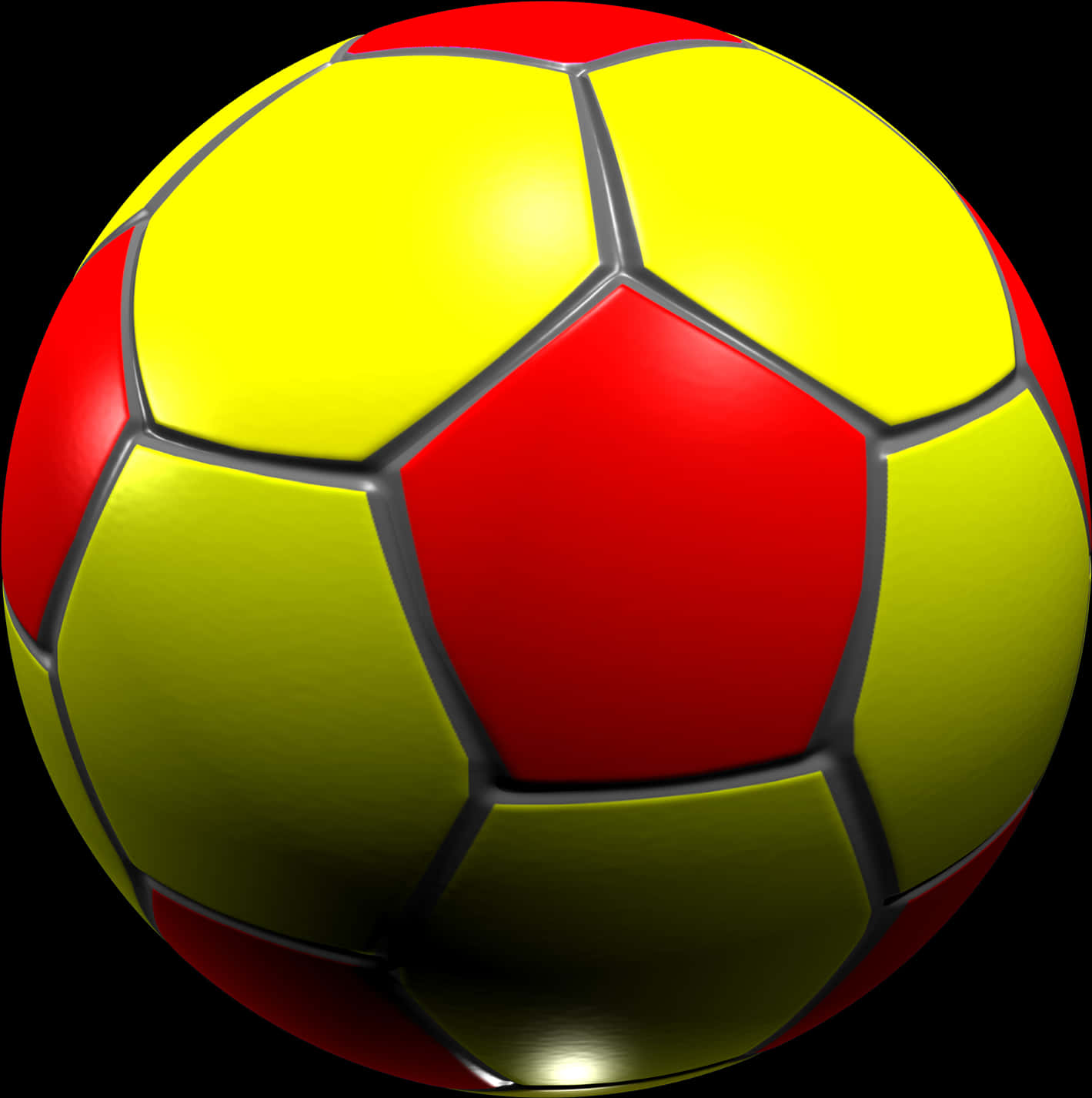 Vibrant Redand Yellow Soccer Ball PNG Image