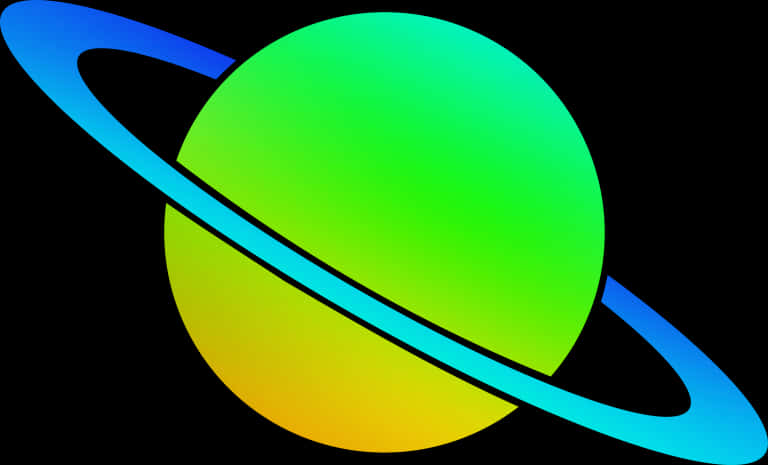 Vibrant Ringed Planet Graphic PNG Image