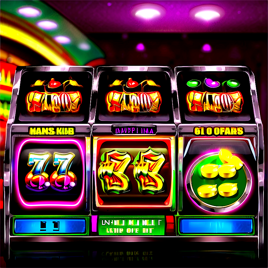 Vibrant Slot Machine Reels PNG Image