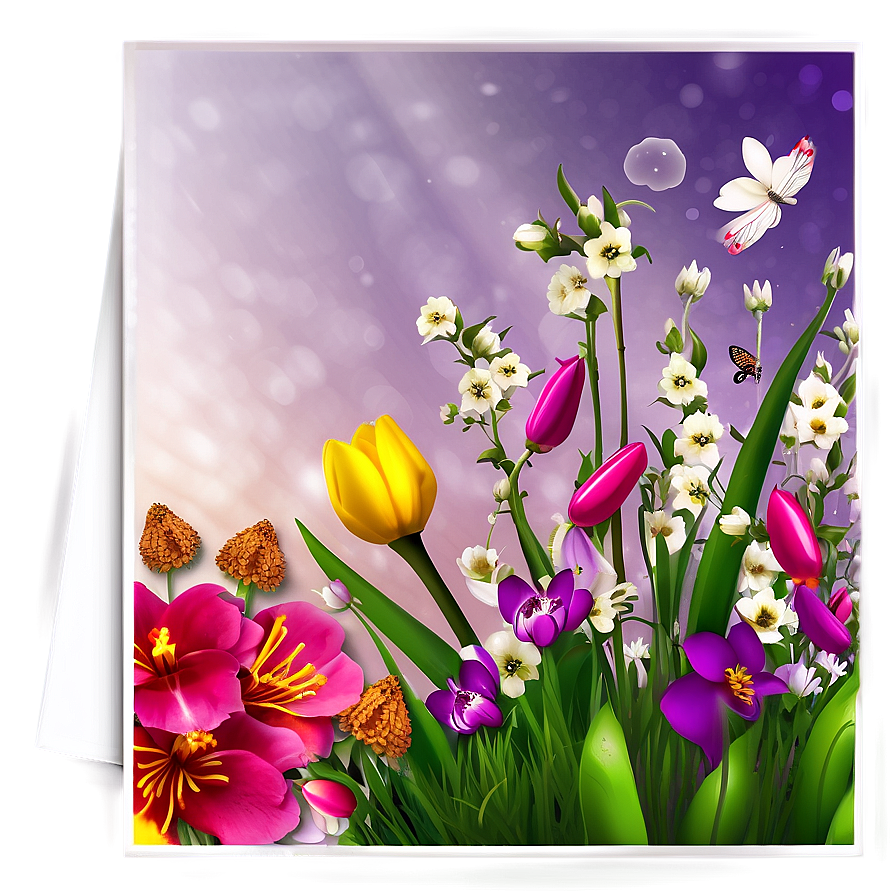 Vibrant Spring Greeting Card Png Ksb90 PNG Image