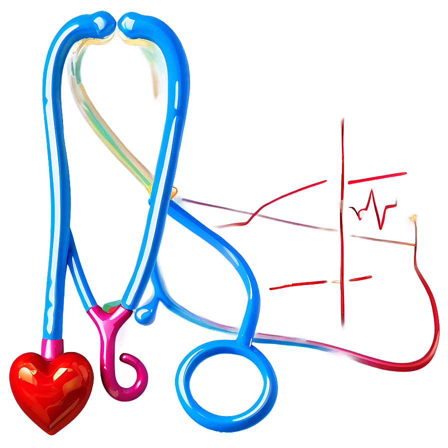 Vibrant Stethoscope Heart Png Cee76 PNG Image