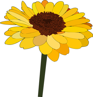 Vibrant Sunflower Illustration PNG Image