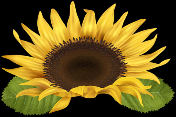 Vibrant Sunflower Illustration PNG Image