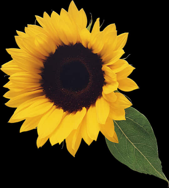 Vibrant Sunflower Single Bloom PNG Image