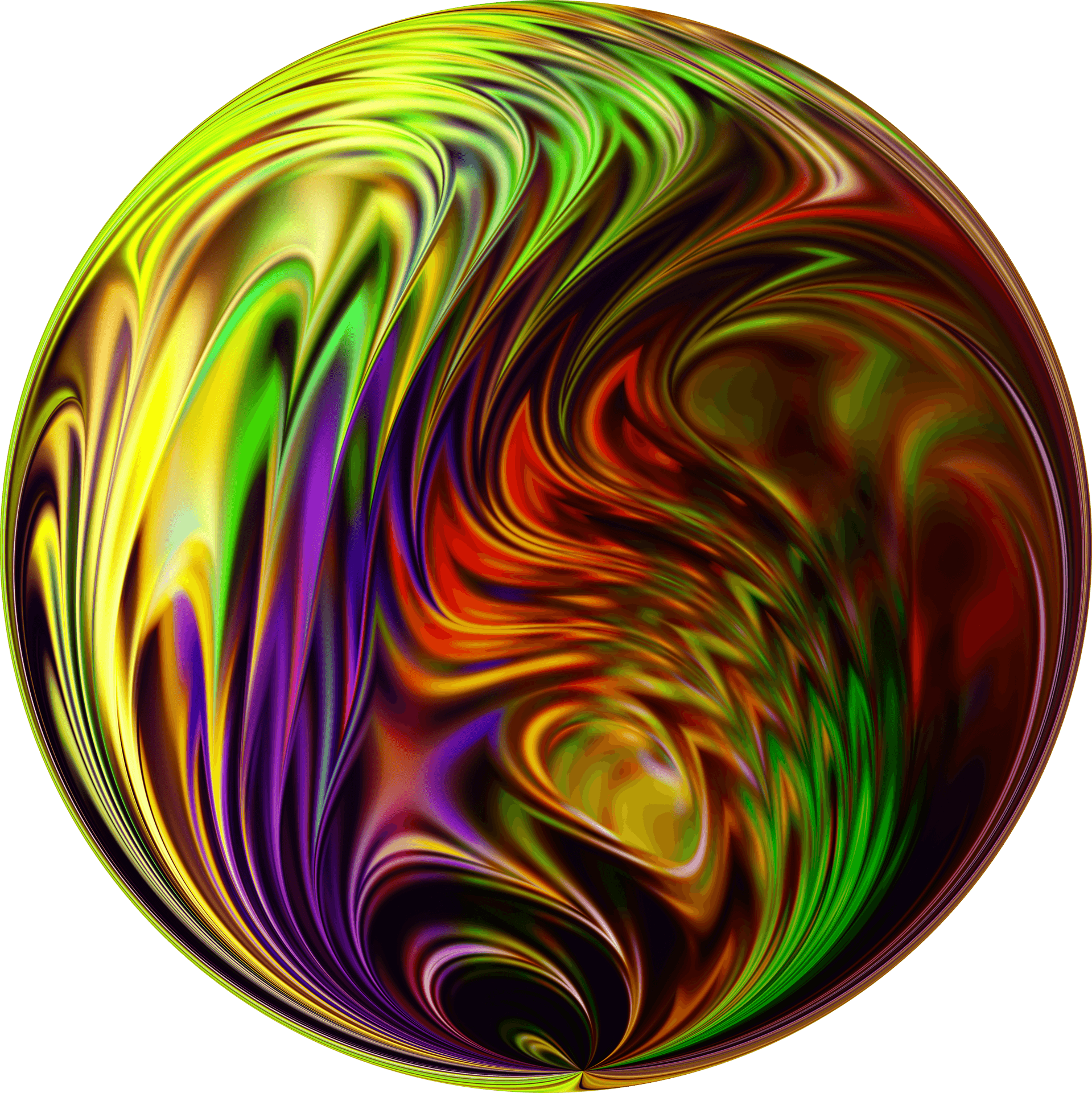 Vibrant_ Swirl_ Abstract_ Sphere PNG Image