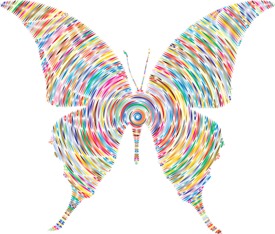 Vibrant Swirl Butterfly Art PNG Image