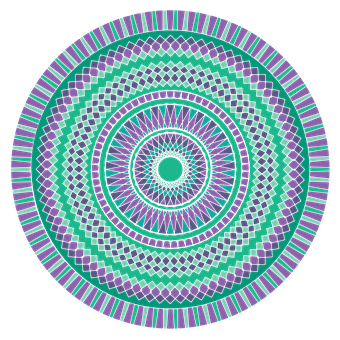 Vibrant Teal Mandala Art PNG Image