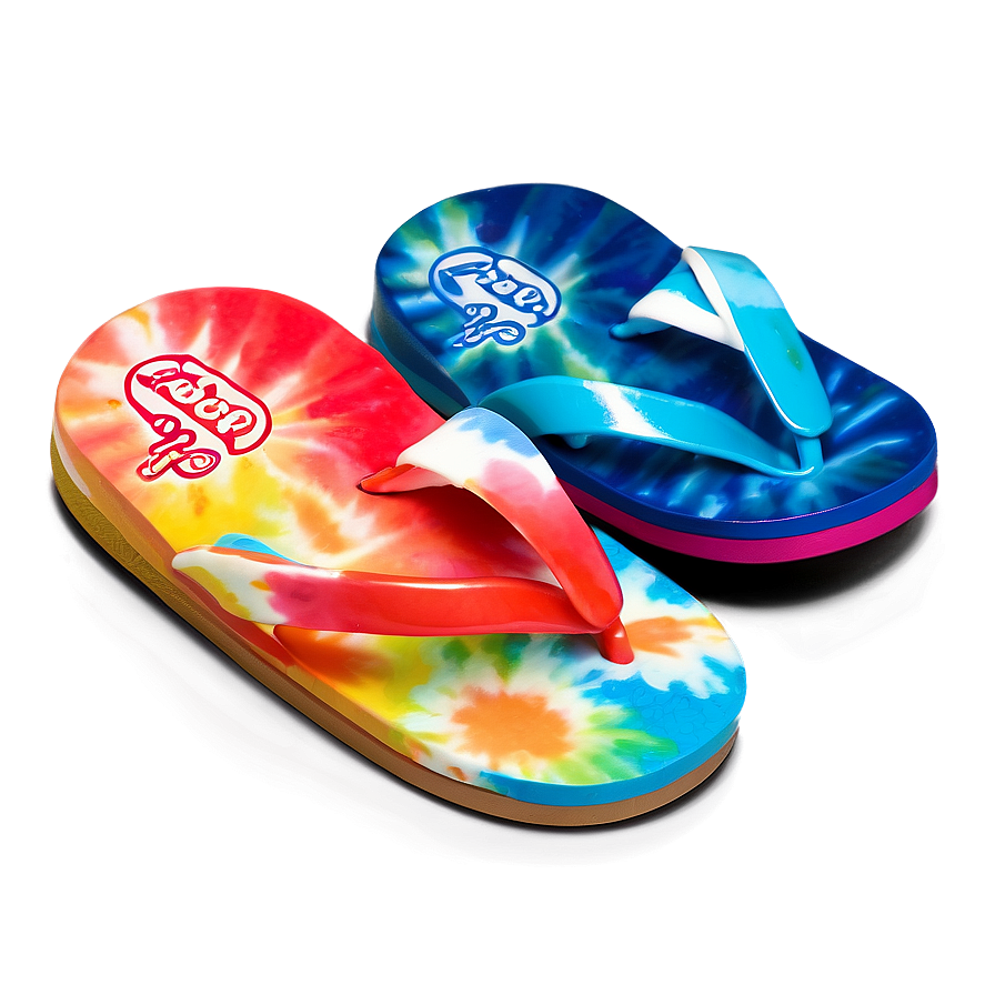 Vibrant Tie-dye Flip Flop Png 5 PNG Image