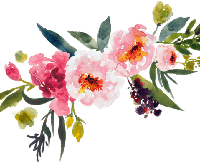 Vibrant Watercolor Floral Arrangement PNG Image