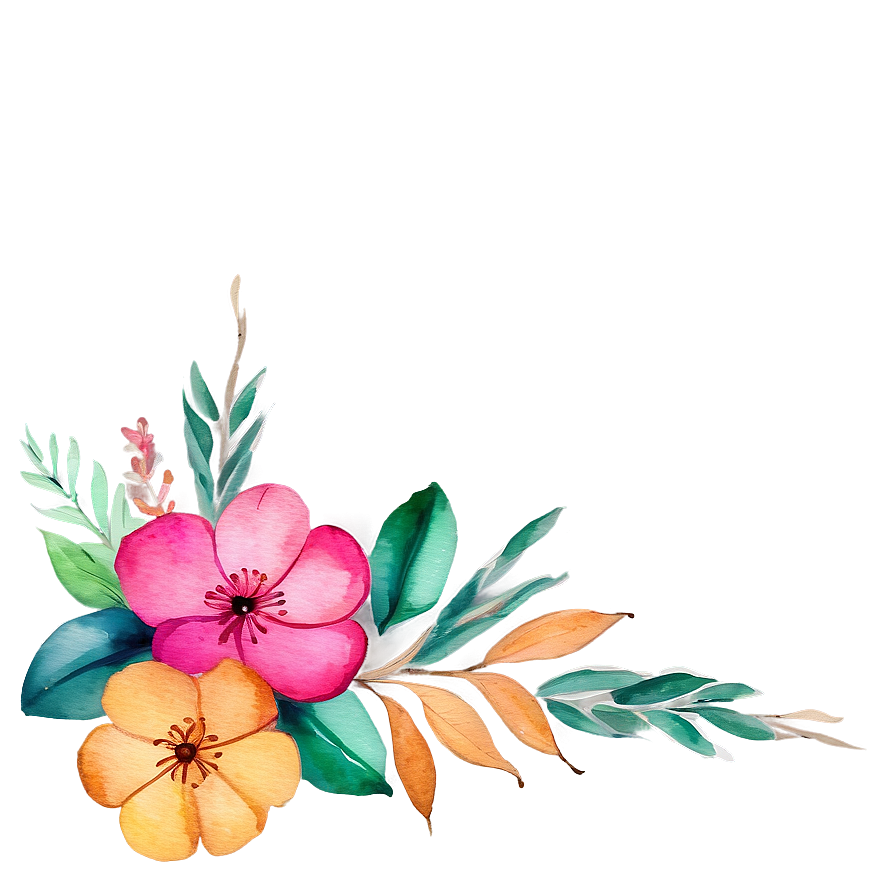 Vibrant Watercolor Floral Png Vyq81 PNG Image