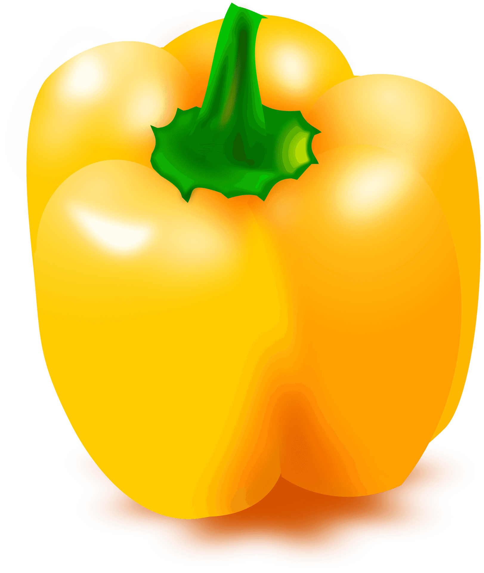 Vibrant Yellow Bell Pepper Illustration PNG Image