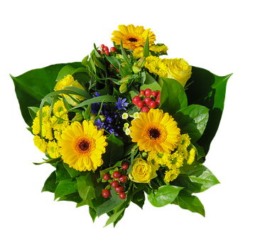 Vibrant Yellow Floral Arrangement PNG Image