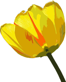 Vibrant Yellow Tulip Artwork PNG Image