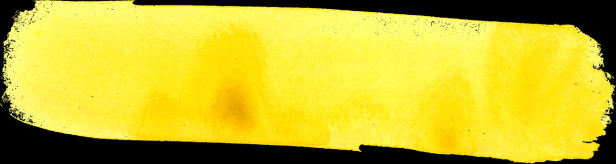 Vibrant Yellow Watercolor Brush Stroke PNG Image