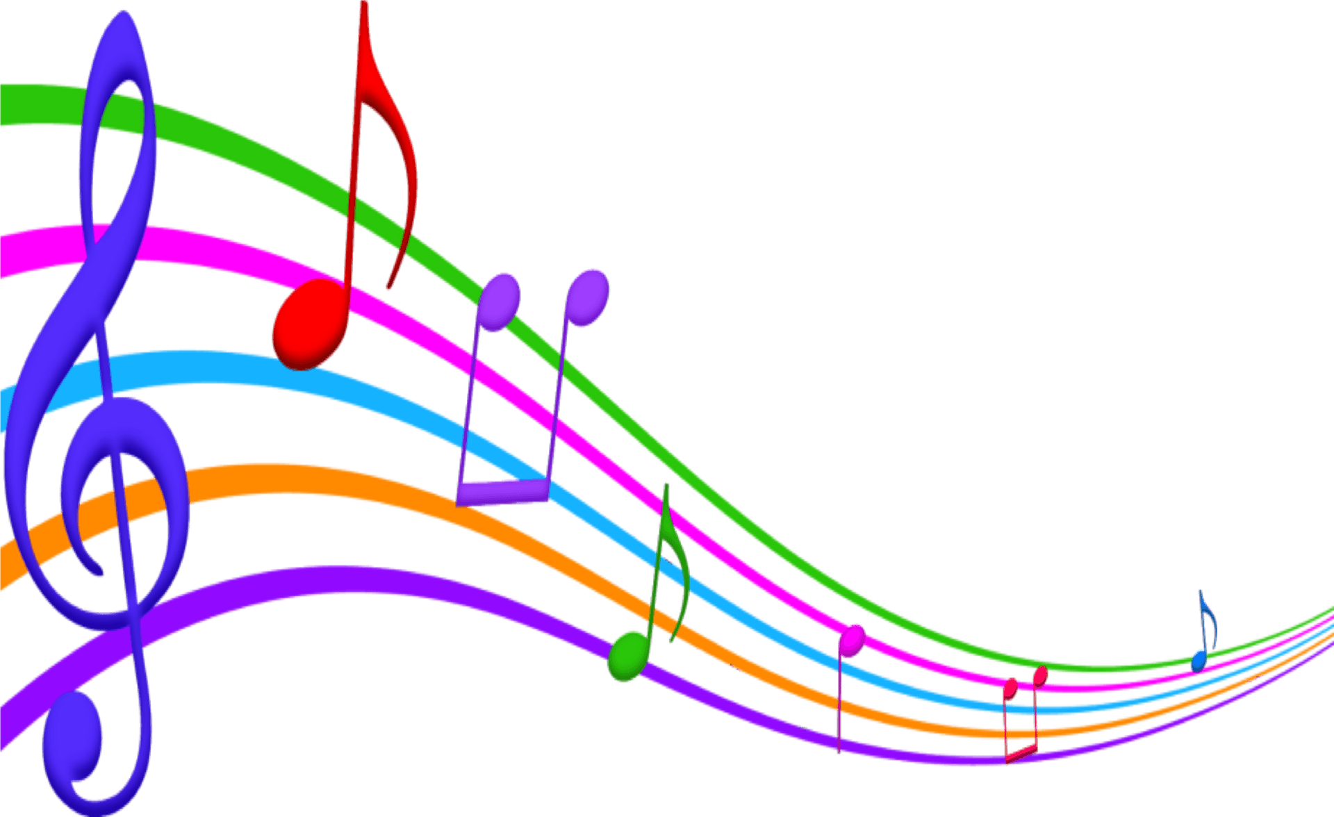 Vibrant3 D Music Notes PNG Image