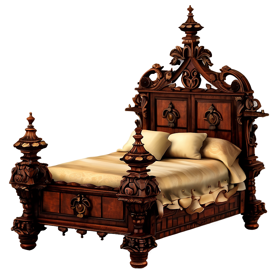 Victorian Bed Vintage Png Itj PNG Image