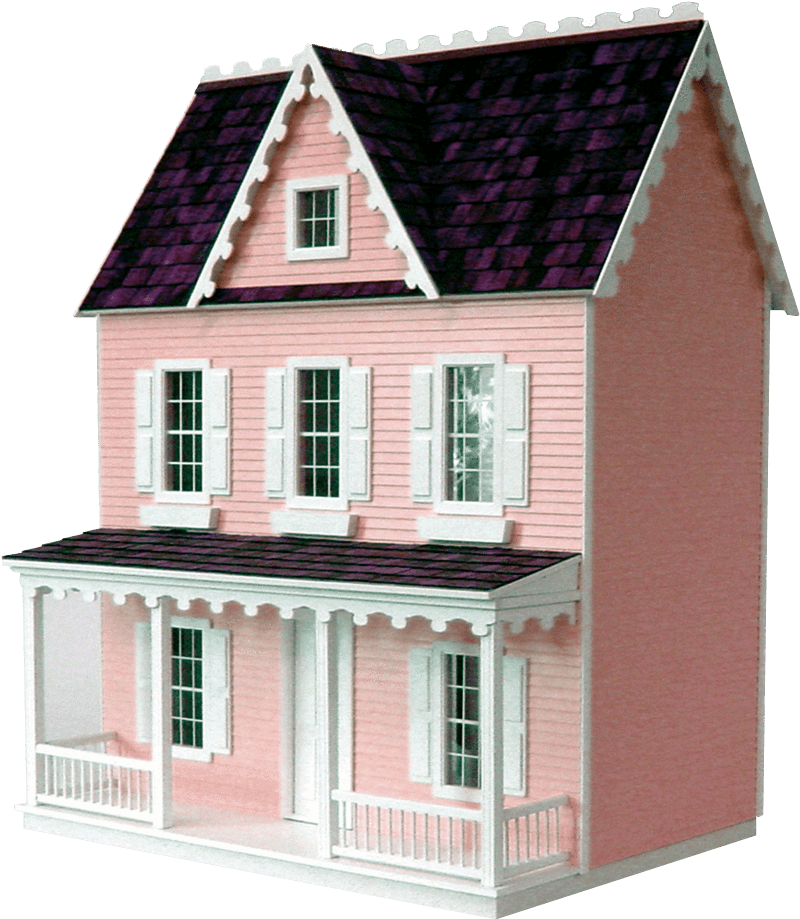 Victorian Dollhouse Pink Exterior PNG Image